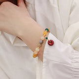 Natural Silk Stone Pendant Bracelet for Women - Retro Party Jewelry