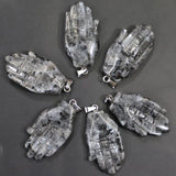 6Pcs Hand Palm Spectrolit Necklace Pendants