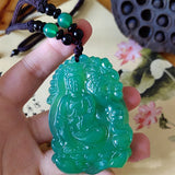 Green Agate Guanyin Pendant Chalcedony Lapras Jewelry