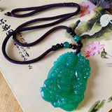 Green Agate Guanyin Pendant Chalcedony Lapras Jewelry