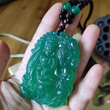 Green Agate Guanyin Pendant Chalcedony Lapras Jewelry