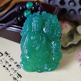 Green Agate Guanyin Pendant Chalcedony Lapras Jewelry