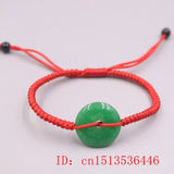 Green Jade Safety Buckle Bracelet DIY Hand Knotting Health Wealth Lucky Women Ja