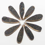 Natural Grey Water Drop Druzy Stone Necklaces Pendant