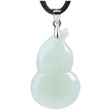 Hand-carved Jadeite Bottle Gourd 925 Silver Pendant