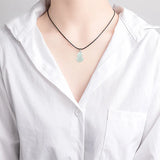 Hand-carved Jadeite Bottle Gourd 925 Silver Pendant