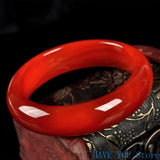 Natural Handcarved Red Agate Bangle Bracelets Women Bangle Jade Jewelry