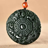 Hetian Jade Gossip Green Pendant Necklace Men Women with Chain
