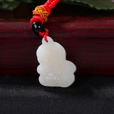 Hetian Jade Lucky Love Rose Flower Pendant 24K Yellow Women