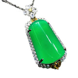 Green Chalcedony Pendant Agate Necklace for Women