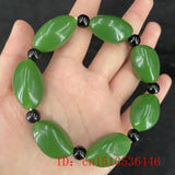Hotan Jade Beads Elastic Bracelet DIY Lucky Jade Jewelry Female Exorcism Amulet