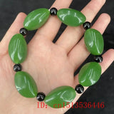 Hotan Jade Beads Elastic Bracelet DIY Lucky Jade Jewelry Female Exorcism Amulet