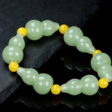 Hotan Jade Gourd Elastic Bracelet DIY Lucky Women Jade Beads Jewelry