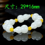 Hotan Jade Gourd Elastic Bracelet DIY Lucky Women Jade Beads Jewelry
