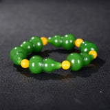 Hotan Jade Gourd Elastic Bracelet DIY Lucky Women Jade Beads Jewelry