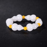 Hotan Jade Gourd Elastic Bracelet DIY Lucky Women Jade Beads Jewelry
