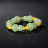 Hotan Jade Gourd Elastic Bracelet DIY Lucky Women Jade Beads Jewelry
