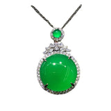 Natural Chrysotile Round Pendant Ladies Agate Necklace