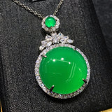 Natural Chrysotile Round Pendant Ladies Agate Necklace