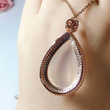 High Ice Chalcedony Drop Pendant Agate Necklace