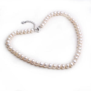 Pink Purple Pearl Necklace 8-9MM Natural Freshwater Pearl