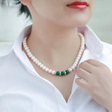 Pink Purple Pearl Necklace 8-9MM Natural Freshwater Pearl