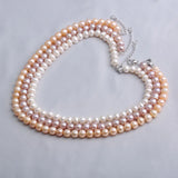 Pink Purple Pearl Necklace 8-9MM Natural Irregular Freshwater Pearl