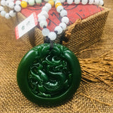 Vintage Dragon Pendant with Beaded Chain Sweater Chain