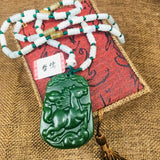 Green Lucky Horse Pendant with Bead Chain