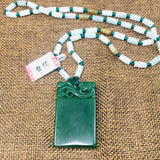 Jade Dragon Pendant Green Stone Necklace