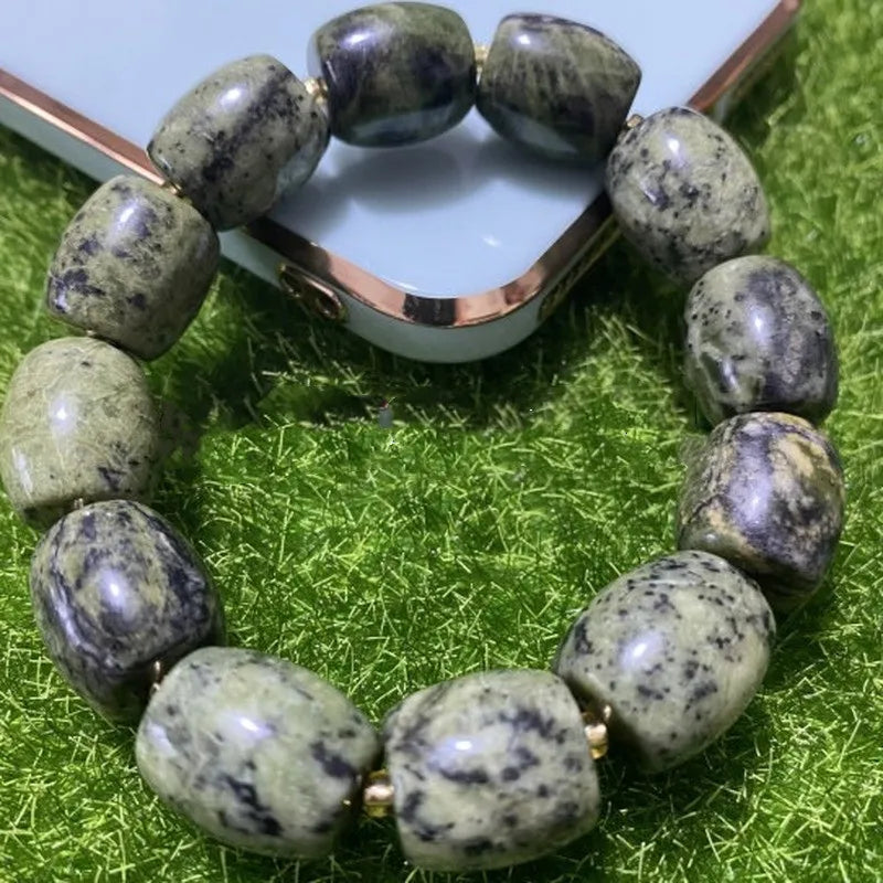 Natural Jade Tibetan Medicine Wang Shi Beaded Bracelets Health Care Jewelry