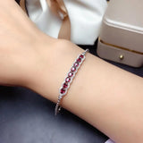 Natural Mg-Al Garnet Bracelet Women Inlaid Solid Gift