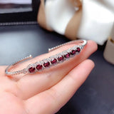 Natural Mg-Al Garnet Bracelet Women Inlaid Solid Gift