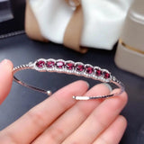 Natural Mg-Al Garnet Bracelet Women Inlaid Solid Gift