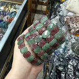 Natural Mix Strawberry Quartz Stone Beads 9mm