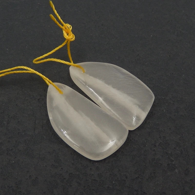 Natural Moon Stone Earring Bead 26x13x4mm