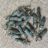 Moonstone Pillar Charms Pendants Healing Bullet Pendulum Necklace Jewelry