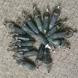 Moonstone Pillar Charms Pendants Healing Bullet Pendulum Necklace Jewelry