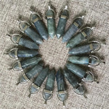 Moonstone Pillar Charms Pendants Healing Bullet Pendulum Necklace Jewelry