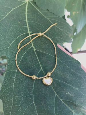 Natural Mother Shell Bracelet Heart For Women Wedding Party