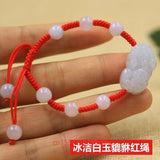 Myanmar Emerald Money Pixiu Bracelet for Health Wealth Lucky