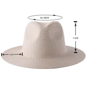 Natural Panama Soft Shaped Straw Hat Summer Women/Men Wide Brim Beach Sun Cap