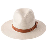 Natural Panama Soft Shaped Straw Hat Summer Women/Men Wide Brim Beach Sun Cap
