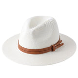 Natural Panama Soft Shaped Straw Hat Summer Women/Men Wide Brim Beach Sun Cap