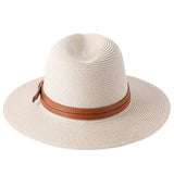 Natural Panama Soft Shaped Straw Hat Summer Women/Men Wide Brim Beach Sun Cap