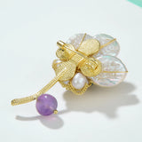 Pearl Crystal Zircon Flower Brooch Baroque Decorative Pin