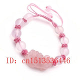 Pink Crystal PIXIU Bracelet DIY for Women Jade Beads Jewelry