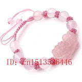Pink Crystal PIXIU Bracelet DIY for Women Jade Beads Jewelry