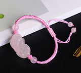 Pink Crystal PIXIU Bracelet DIY for Women Jade Beads Jewelry