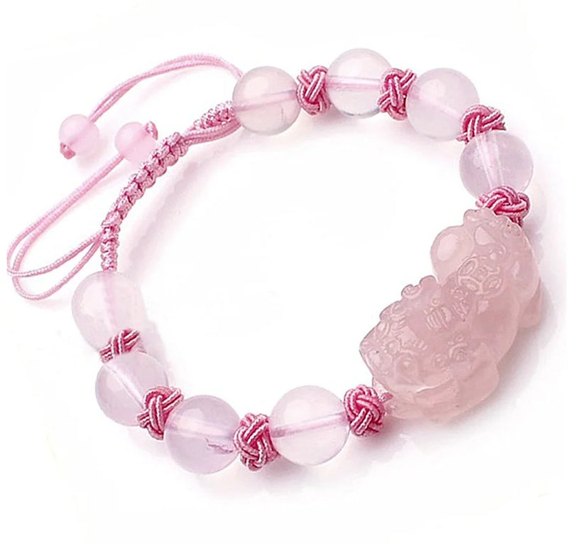 Pink Crystal PIXIU Bracelet DIY for Women Jade Beads Jewelry